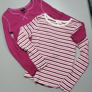Cat & Jack Pink and Brown Striped Top AND an Art Class Long Sleeve Tshirt